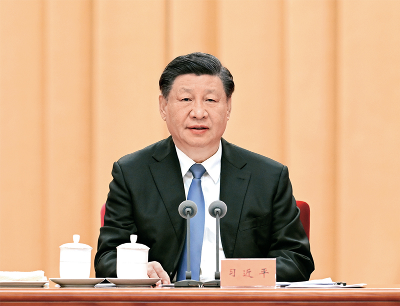 2023年1月9日，中共中央總書記、國家主席、中央軍委主席習近平在中國共產黨第二十屆中央紀律檢查委員會第二次全體會議上發表重要講話。 新華社記者 張領/攝