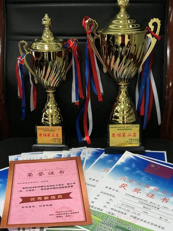 團體獎杯與證書
