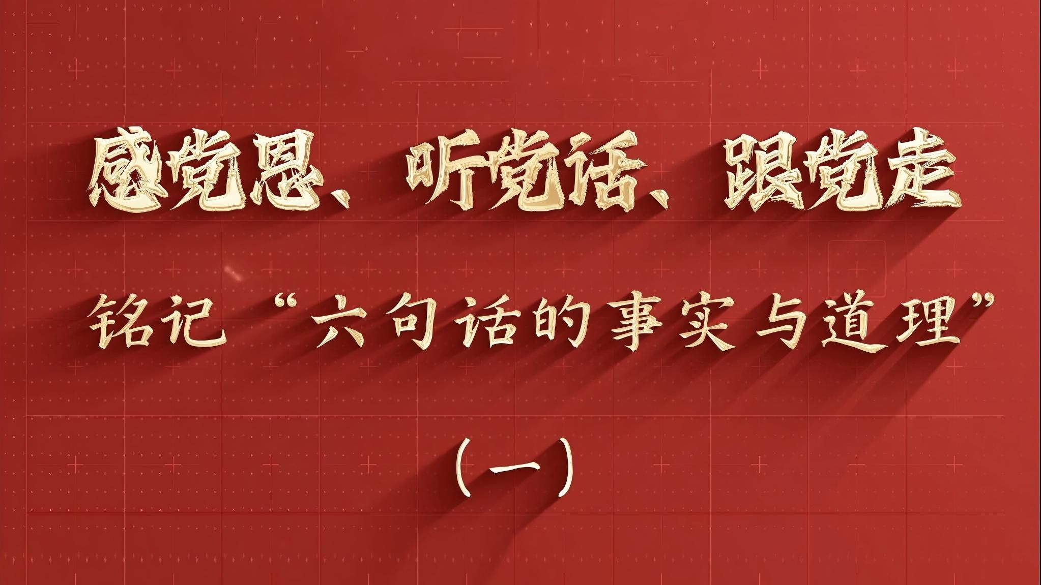 感黨恩、聽黨話、跟黨走，銘記“六句話的事實與道理”（一）